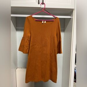 Rust sweater Dress, 3/4 length sleeves! So cozy for winter.